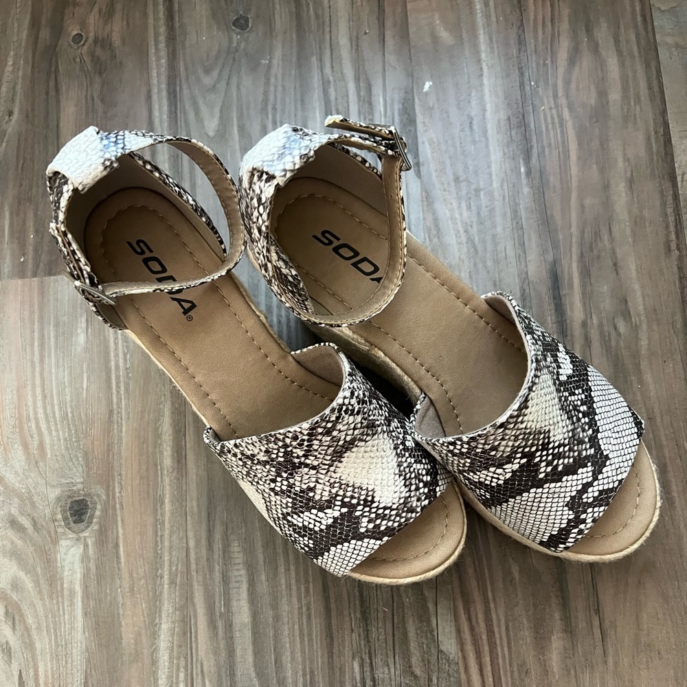 Snakeskin Wedge Sandal